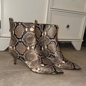 Franco Sarto Snakeskin Pattern Ankle Booties